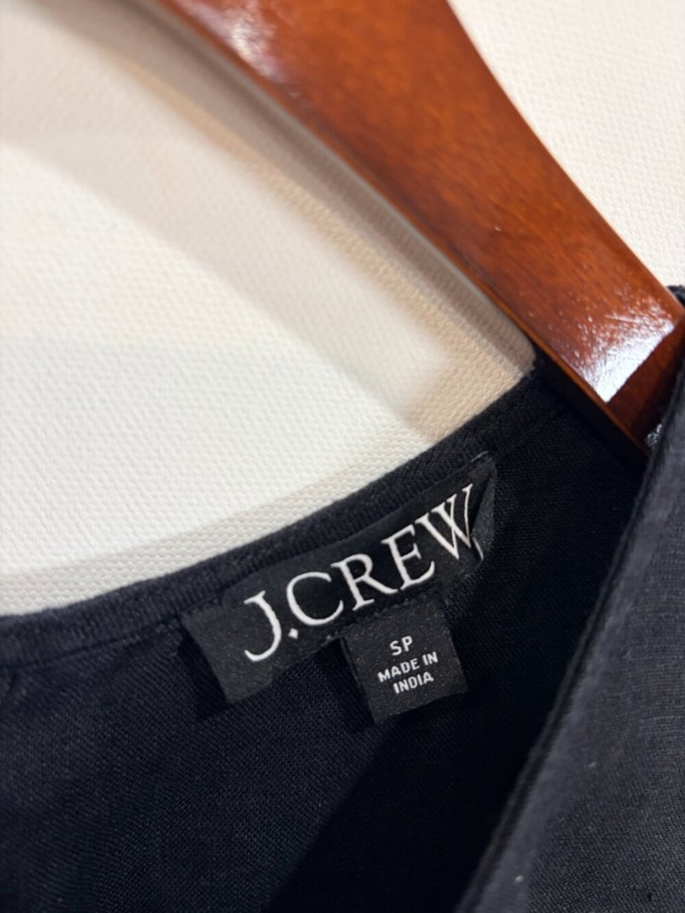 J.Crew Black 100% Linen Shift Dress Petite Small Sleeveless A-Line Button Back - Picture 6 of 7